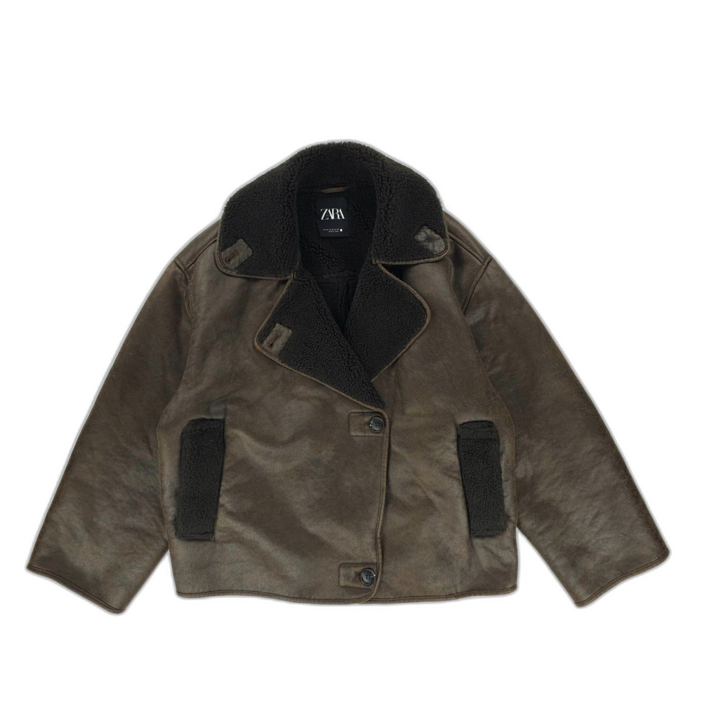 NEW Zara Relaxed Double Faced Jacket Vegan Leather Moto Downtown Girl 90s Y2k